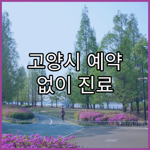 고양시 예약 없이 진료 가능한 병원 정리