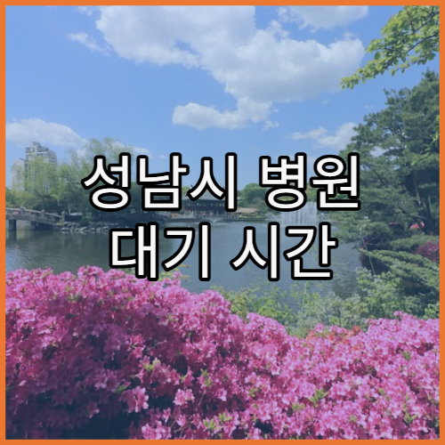 성남시 병원 대기 시간 적은 시간대 정리