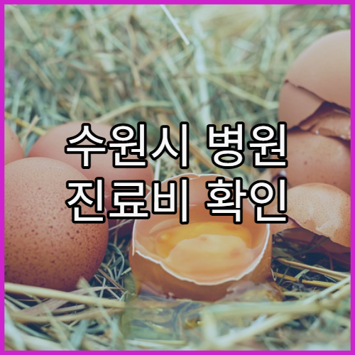 수원시 병원 진료비 확인 방법 정리