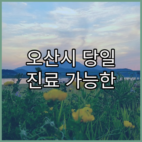 오산시 당일 진료 가능한 병원 방문 전 체크사항